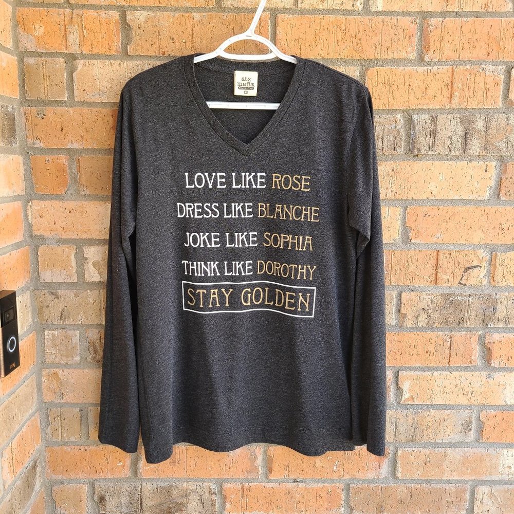 ATX Mafia Women Gray Long Sleeve T-Shirt Top Size M